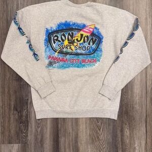 Y2K Ron Jon Surf Shop Panama City Beach Graphic Print Crewneck Sweatshirt XL
